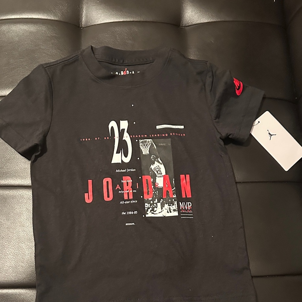 Jordan Black and Red Graphic Tee